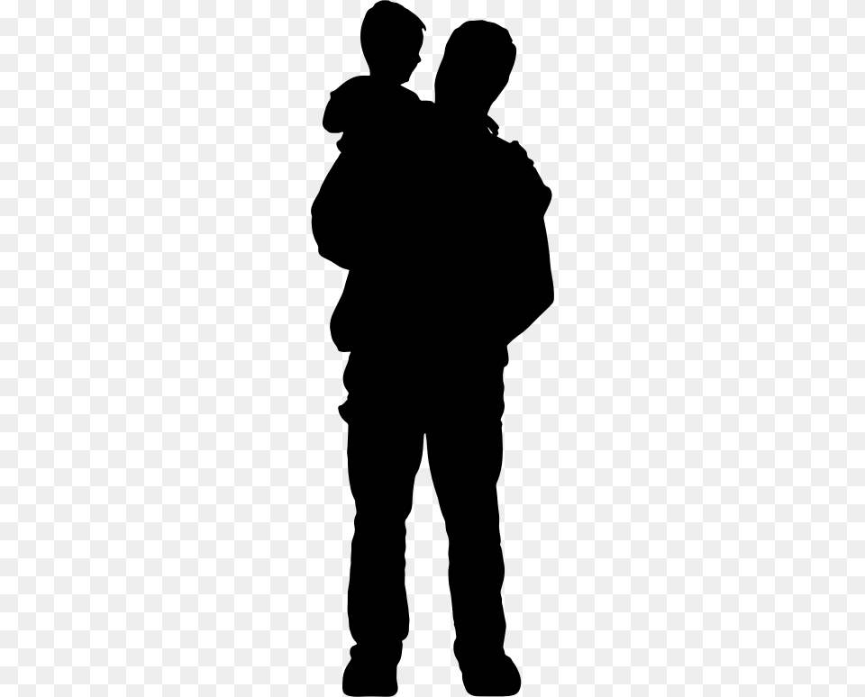 Black Dad And Baby, Gray Png