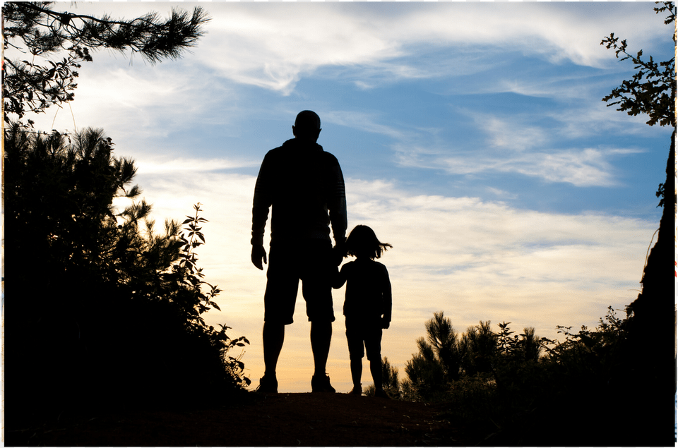 Black Dad And Kids Silhouette, Adult, Male, Man, Person Png Image