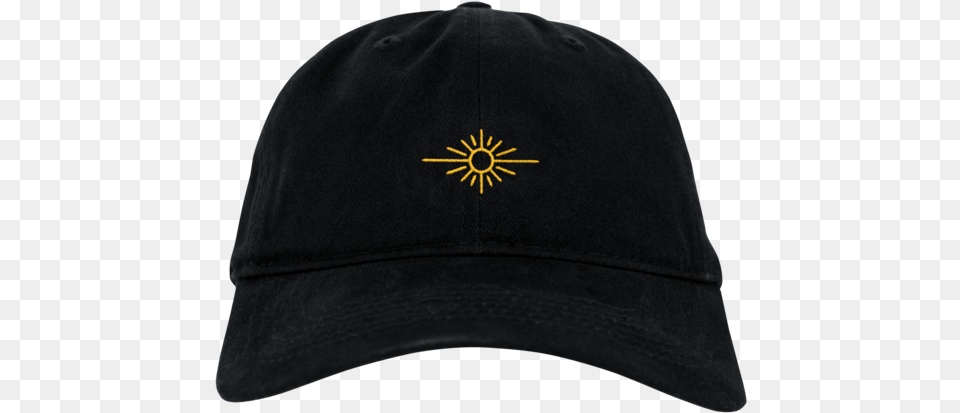 Black Dad Hat W Embroidered Sun Logo Valentino Khan Shirt, Baseball Cap, Cap, Clothing, Hoodie Png