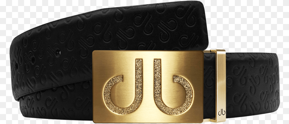 Black Db Icon Pattern Embossed Leather Belt With Gold Druh Classic Buckle Gucci, Accessories Png