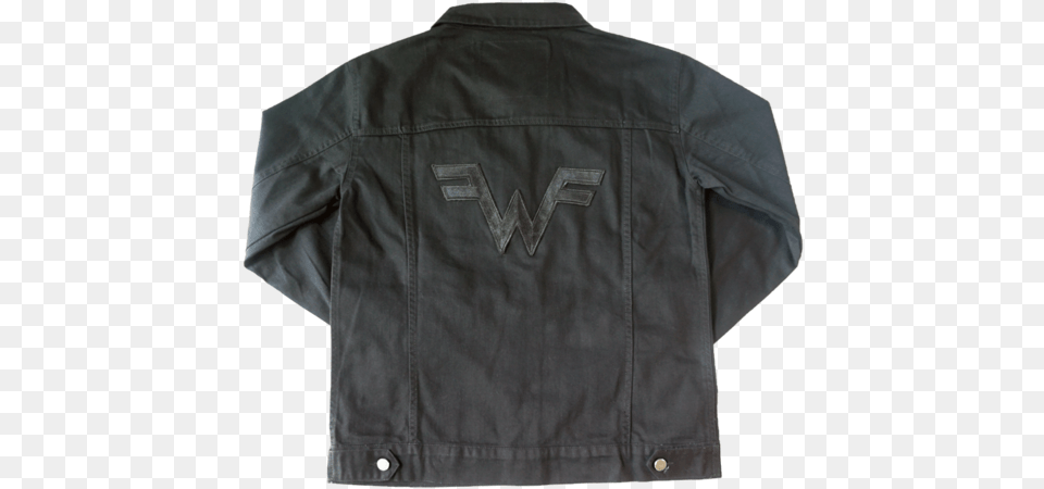 Black Denim W Jacket Back Of Black Jeans Jacket, Clothing, Coat Free Png Download