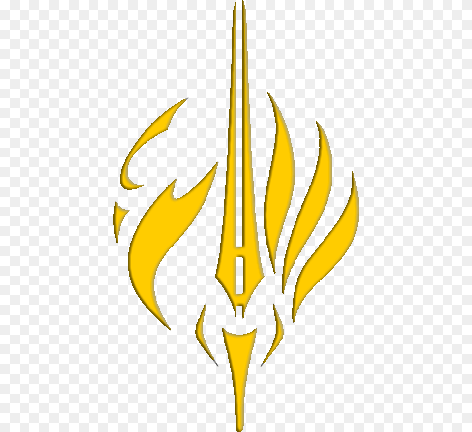 Black Desert Online Logo Valkyrie 02 Emblem, Weapon, Trident, Chandelier, Lamp Png Image