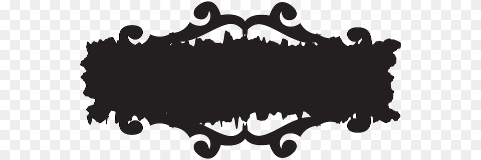 Black Design Banner Blank Ornate Decoration Fuzzy Vector Banner Graphics Design, Silhouette, Stencil, Animal, Cattle Free Png