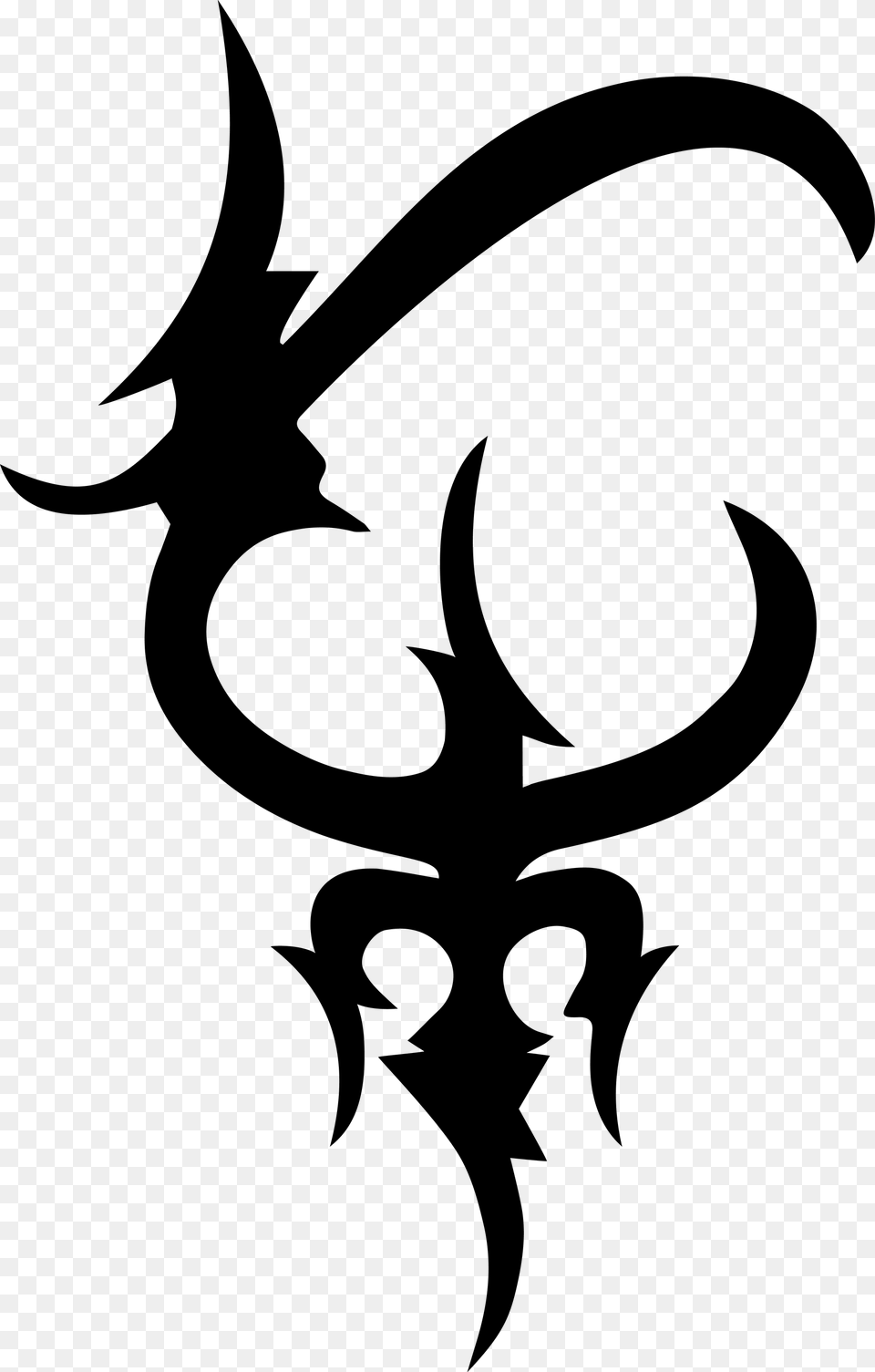 Black Devil Horns Clip Art Emblem, Cross, Symbol, Lighting Free Png