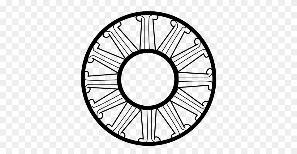 Black Dharma Wheel, Gray Free Transparent Png