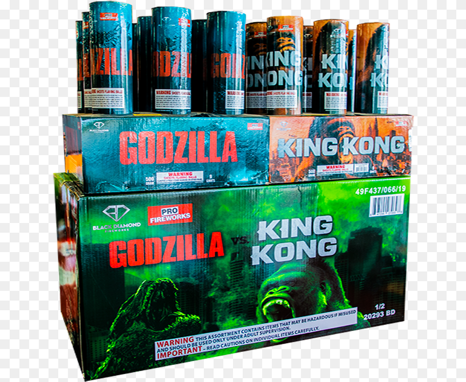 Black Diamond Fireworks U0026 Pro Godzilla Vs Kong Godzilla Vs Kong Case, Adult, Can, Female, Person Free Transparent Png