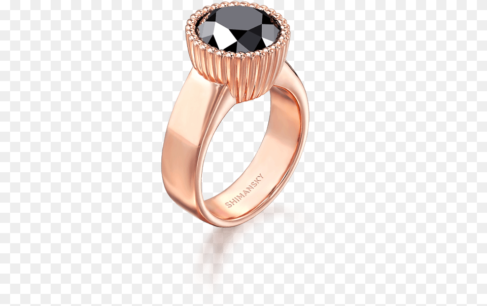 Black Diamond Halo Ring 18k Rose Gold Shimansky Engagement Ring, Accessories, Jewelry, Gemstone Png Image