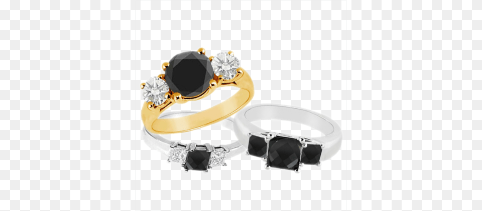 Black Diamond Three Stone Ring, Accessories, Jewelry, Gemstone Free Png Download