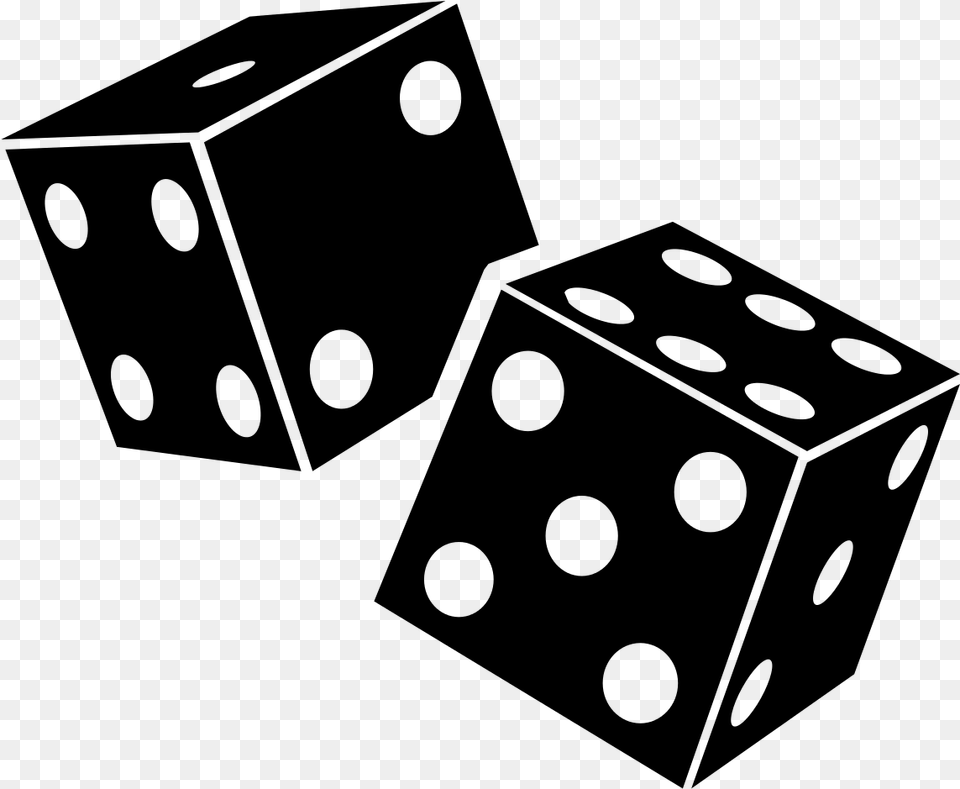 Black Dice Dice Black And White, Gray Png