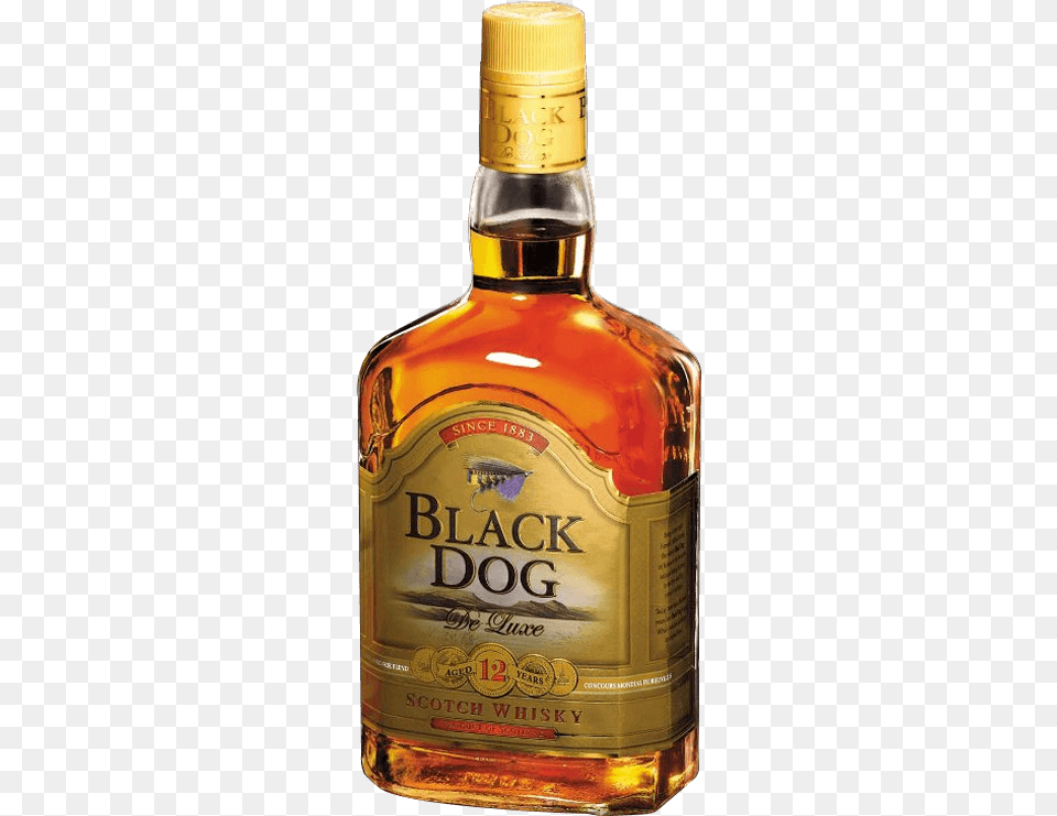 Black Dog 12 Years Old Scotch Whisky Black Dog Whisky Price, Alcohol, Beverage, Liquor, Bottle Free Png