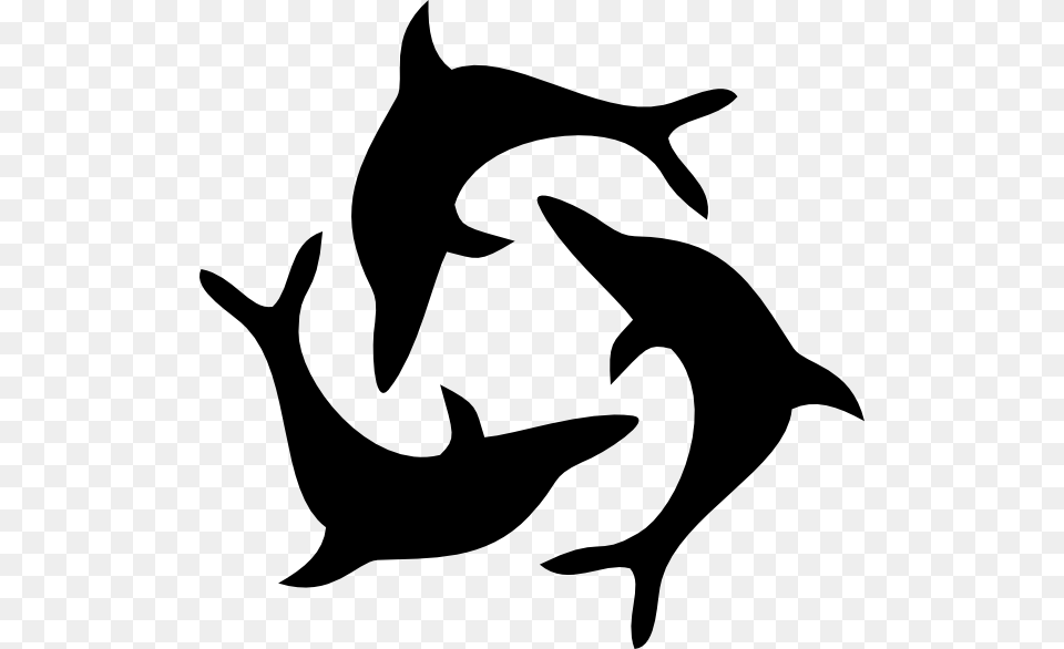 Black Dolphin Triad Clip Art, Silhouette, Animal, Mammal, Sea Life Png
