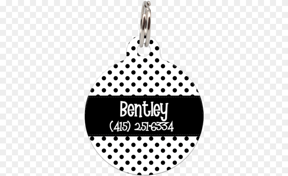 Black Dots Pattern Personalized Dog Id Tag For Pets Pop Art Design Email, Accessories, Ammunition, Grenade, Weapon Free Png