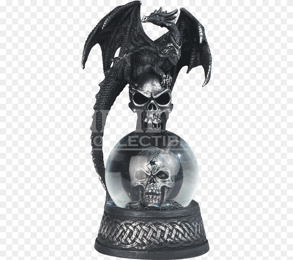 Black Dragon On Skull Snow Globe Stealstreet Dragon On Goth Skull Snow Globe Decorative, Accessories, Adult, Bride, Female Free Transparent Png