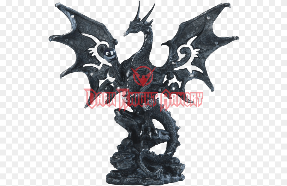 Black Dragon With Cut Out Wings Statue Stealstreet Ss G Black Dragon With Engraved Wings, Accessories, Ornament, Art, Animal Free Png Download