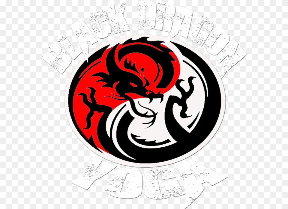 Black Dragon Yoga Chinese Dragon Logo, Sticker, Emblem, Symbol Free Transparent Png