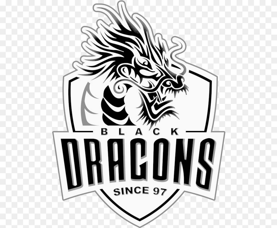 Black Dragons E Chinese Black And White Dragon, Logo, Emblem, Symbol Png