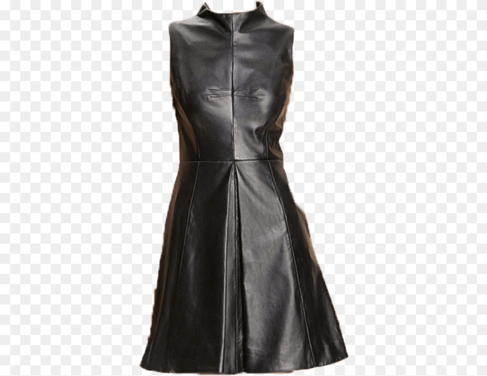 Black Dress Black Leather Dress, Clothing, Coat, Vest Png