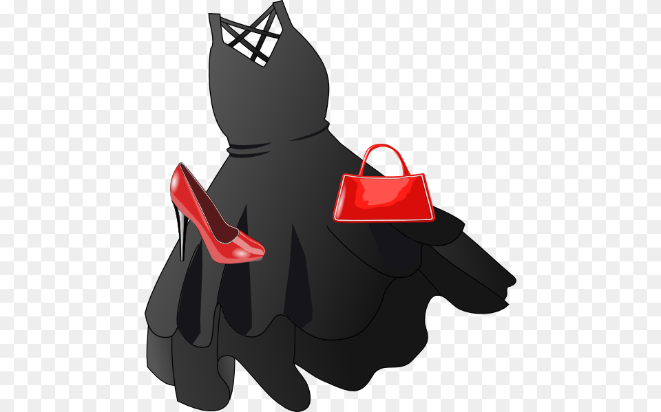 Black Dress Clip Art, Accessories, High Heel, Handbag, Footwear Free Png
