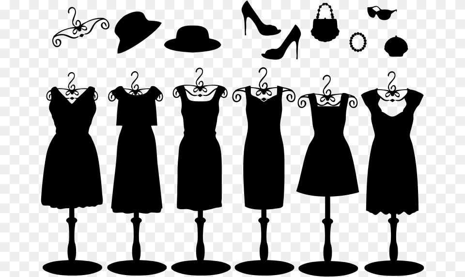 Black Dresses And Accessories Glam Up Little Black Dress, Gray Png