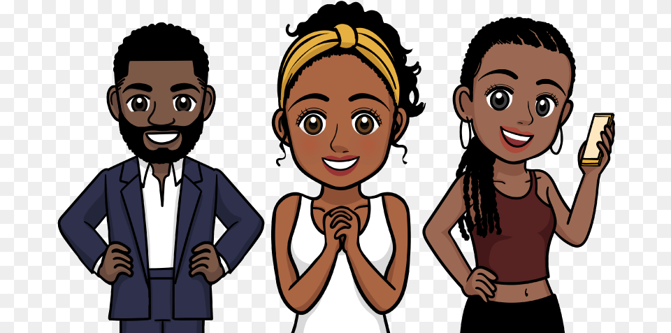 Black Emojis For Android U0026 Ios Afromoji App African African American Black Female Emoji, Comics, Book, Publication, Male Free Png Download
