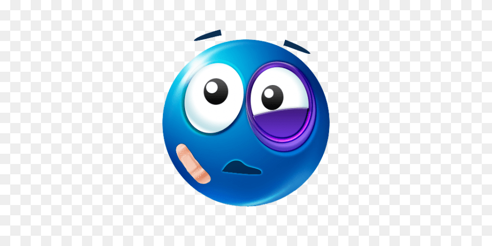 Black Eye Emoji Blue, Sphere, Ball, Football, Soccer Free Transparent Png