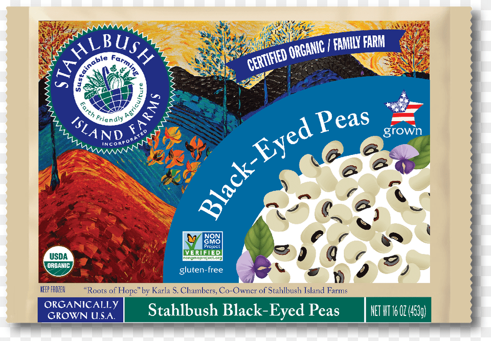 Black Eyed Peas Are Popular In Southern Cuisine Stahlbush Island Farms, Advertisement, Poster, Postage Stamp Free Png