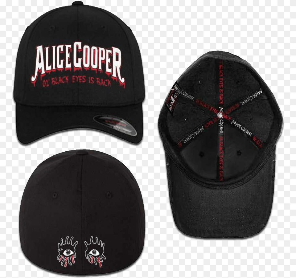 Black Eyes Flexfit Hat Alice Cooper Merch Booth, Baseball Cap, Cap, Clothing, Footwear Png Image