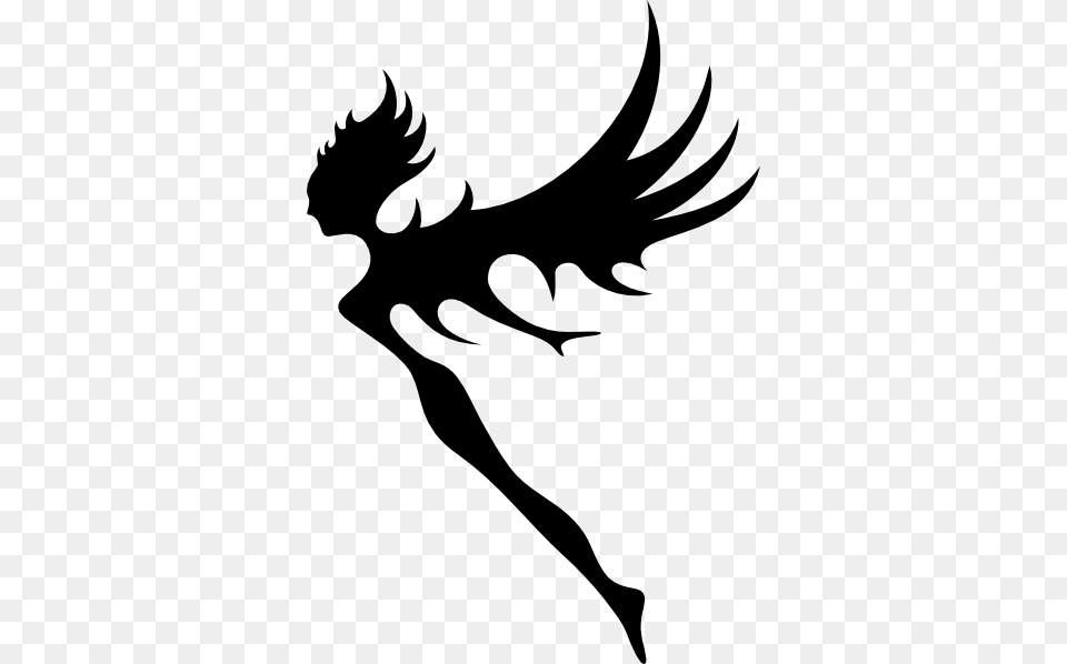 Black Fairy Clip Art, Stencil, Silhouette, Animal, Fish Png