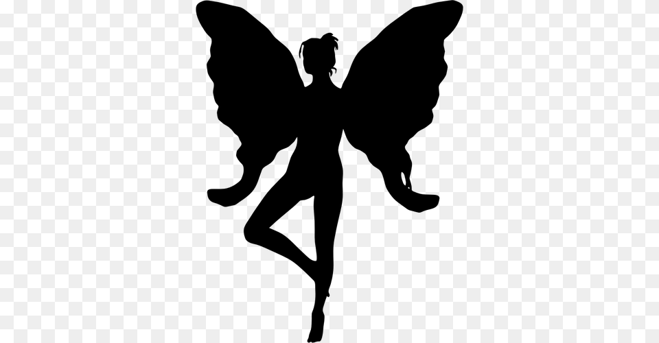 Black Fairy Gray Png Image