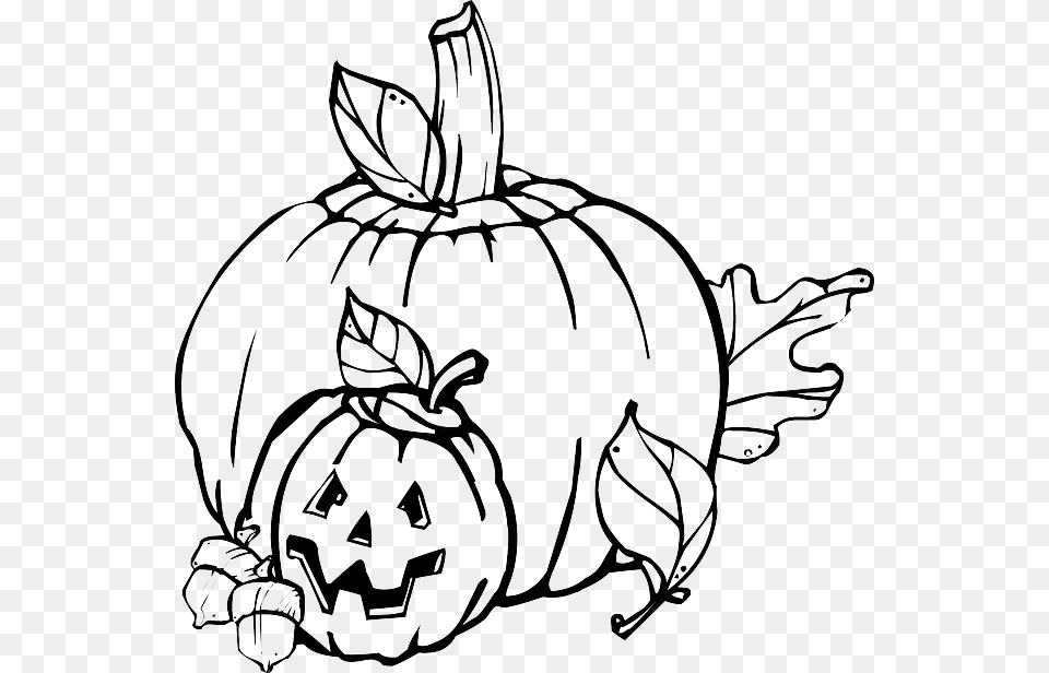 Black Fall Pumpkin Outline Drawing Jack Leaf October Clipart Black And White, Baby, Person, Art Free Png