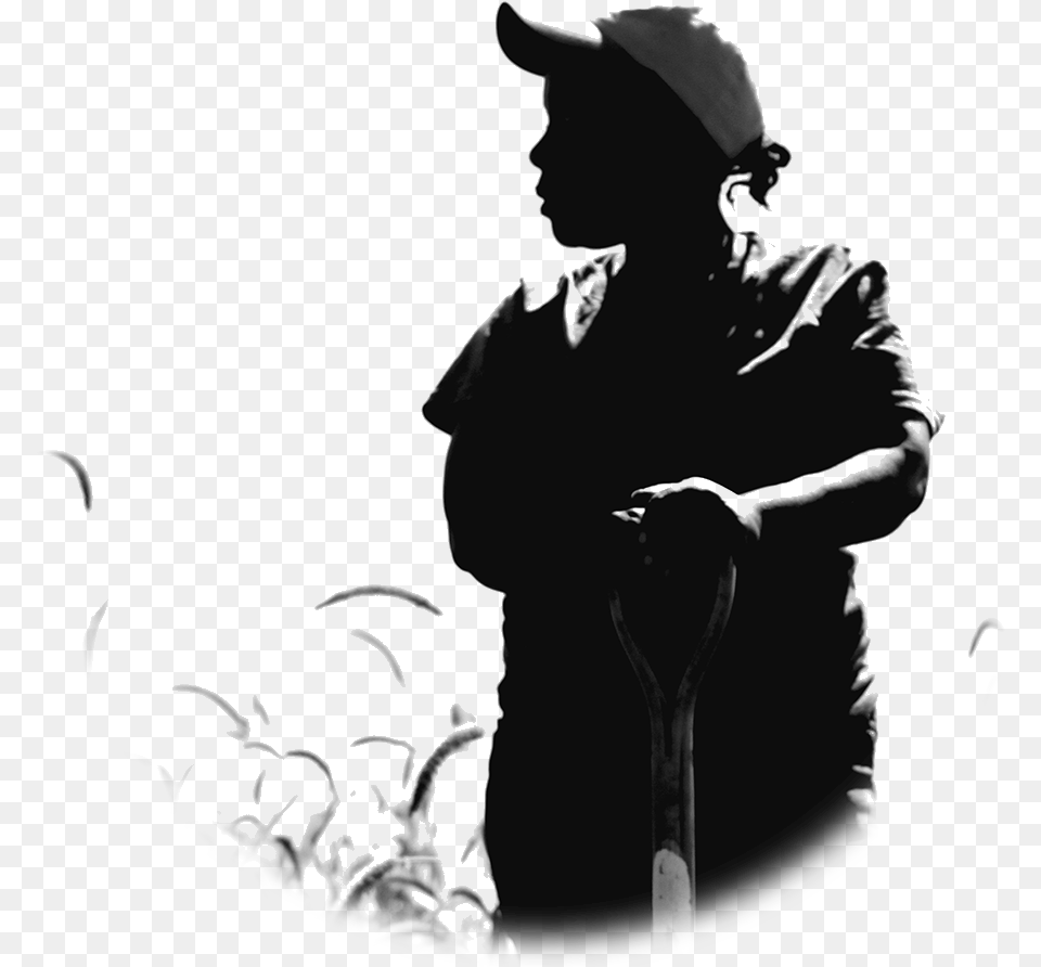 Black Farmer Clipart Farmer Black And White Siluet, Clothing, Hat, Silhouette, Adult Free Png