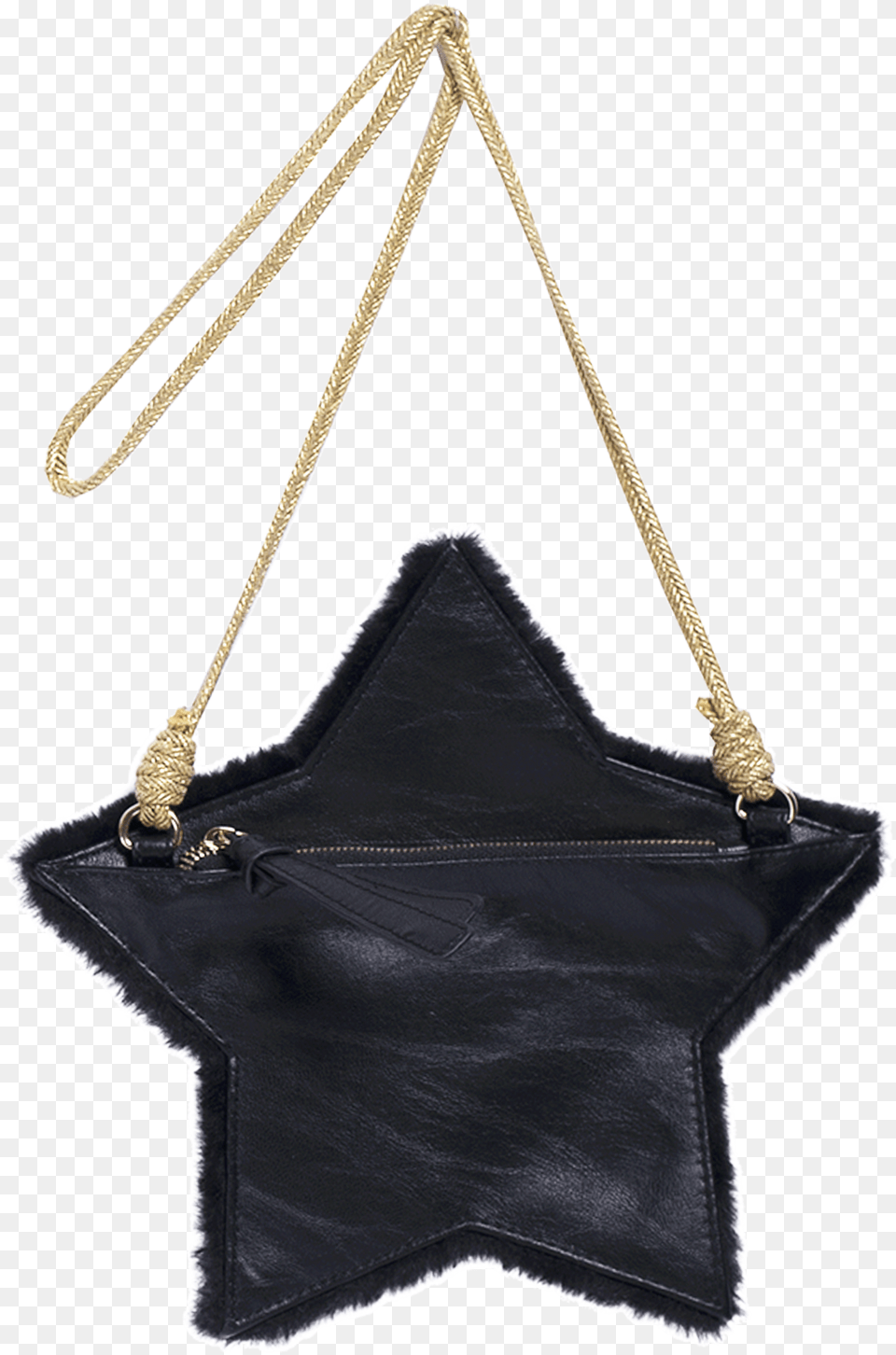 Black Faux Fur Girls Purse In The Shape Of A Star With Shoulder Bag, Accessories, Handbag Free Transparent Png