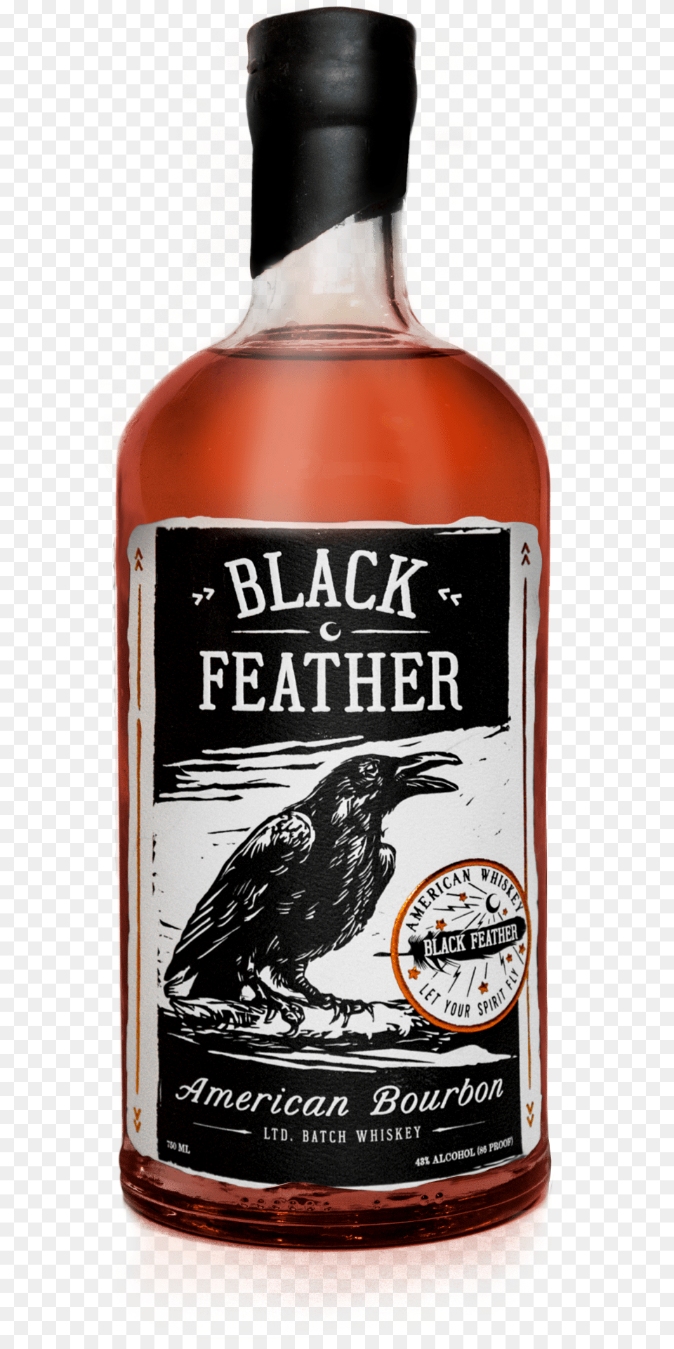 Black Feather Bourbon, Alcohol, Beverage, Liquor, Animal Png Image