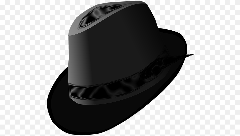 Black Fedora Svg Clip Arts Fedora Transparent, Clothing, Hat, Cowboy Hat, Sun Hat Png