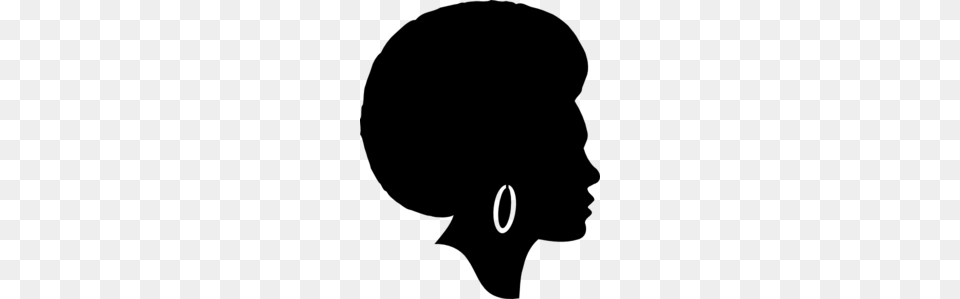 Black Female Afro Silhouette Clip Art, Gray Free Png Download