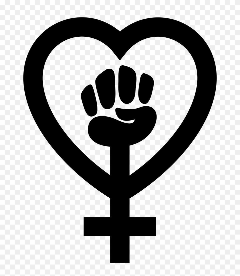 Black Feminism Symbol With Heart Clipart, Body Part, Hand, Person, Fist Free Transparent Png