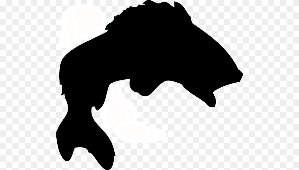 Black Fish Clip Art, Silhouette, Stencil, Animal, Bear Free Png