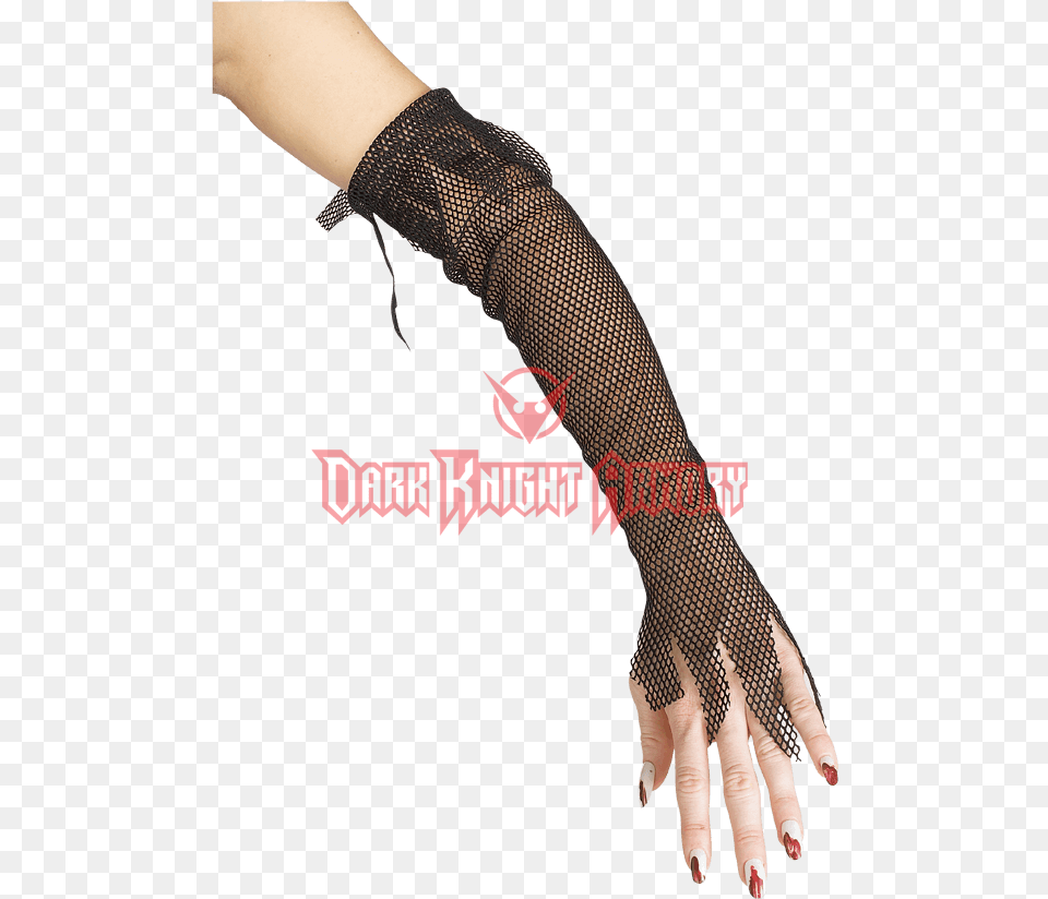 Black Fishnet Glovelets Black Fishnet Vampire Gloves, Adult, Person, Woman, Female Png Image