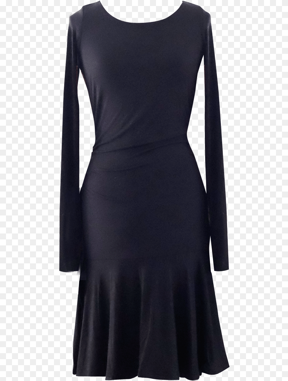 Black Fit To Flare Dress Dress, Clothing, Long Sleeve, Sleeve, Adult Png Image