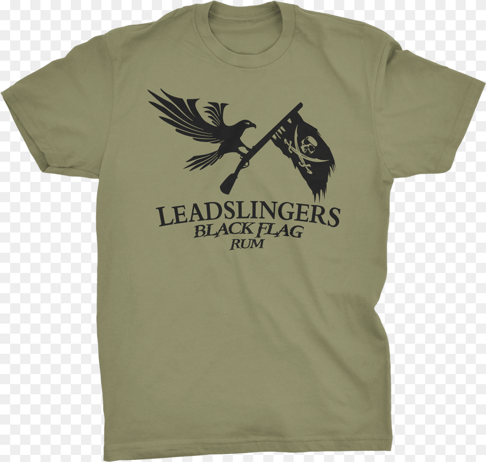 Black Flag Rum T Shirt Leadslingers Black Flag, T-shirt, Clothing, Animal, Bird Png