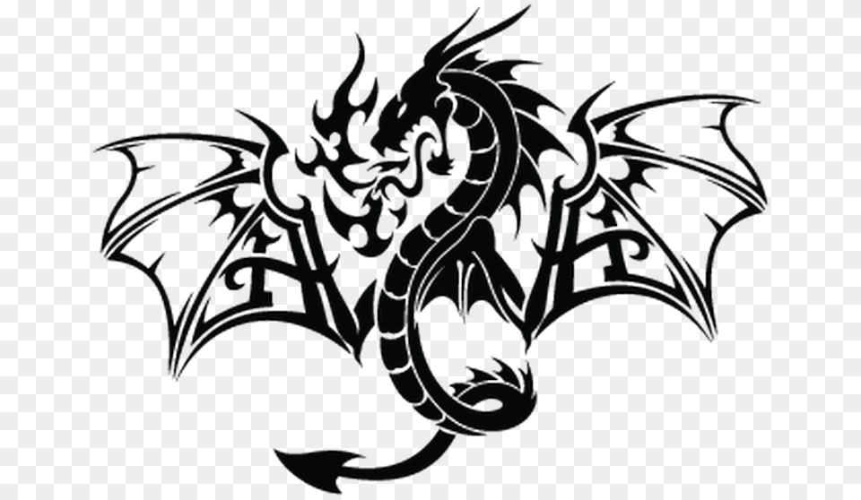 Black Flame Baby Dragon Tattoo Free Png