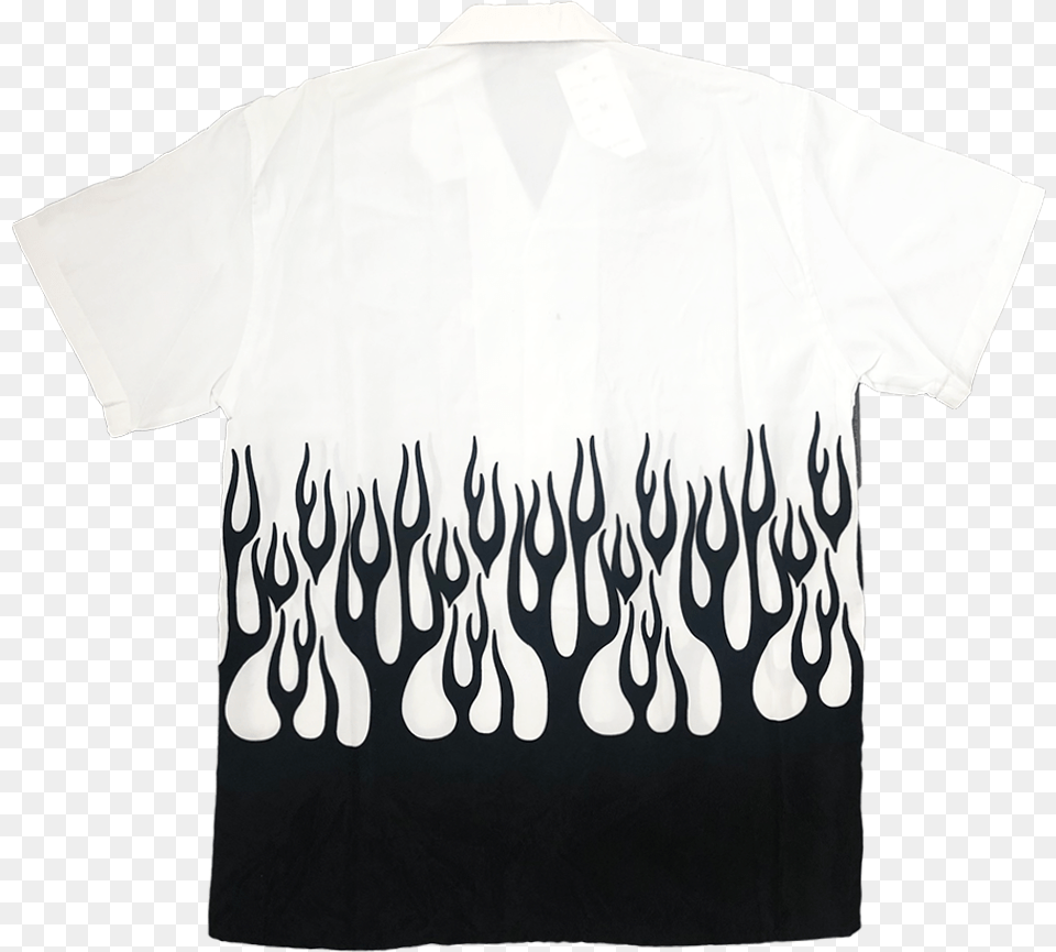 Black Flames Button Up Short Sleeve, Clothing, Shirt, T-shirt Free Png