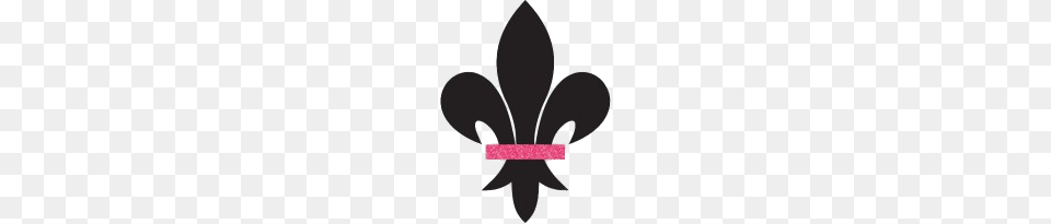 Black Fleur De Lis With Pink Detail Free Png