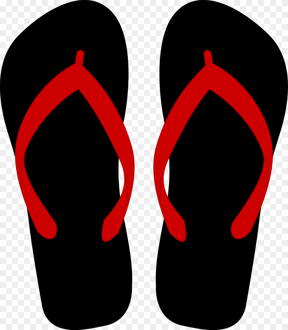 Black Flip Flops With Red Straps Clipart, Clothing, Flip-flop, Footwear Free Png Download