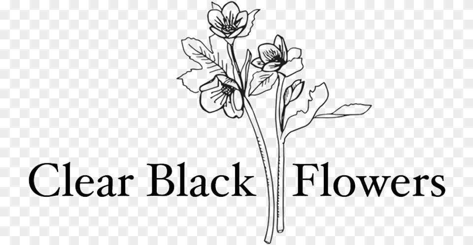Black Floral, Art, Drawing, Flower, Plant Free Png