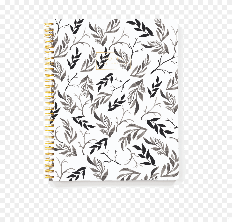Black Floral 85 X 11 Notebook, Diary, Page, Text, Art Png Image