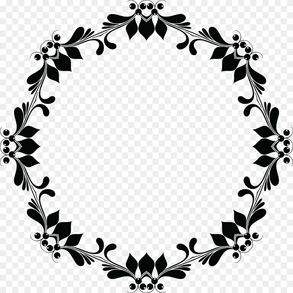 Black Floral Border Background Vector Clipart, Pattern Free Png Download