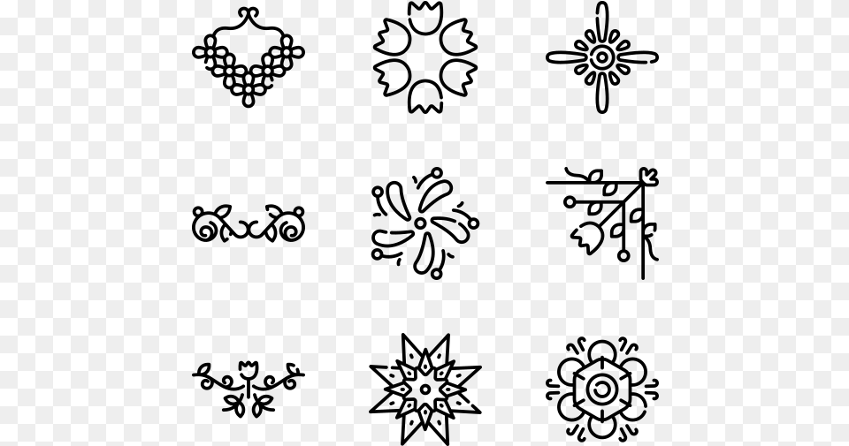 Black Floral Design, Gray Free Transparent Png