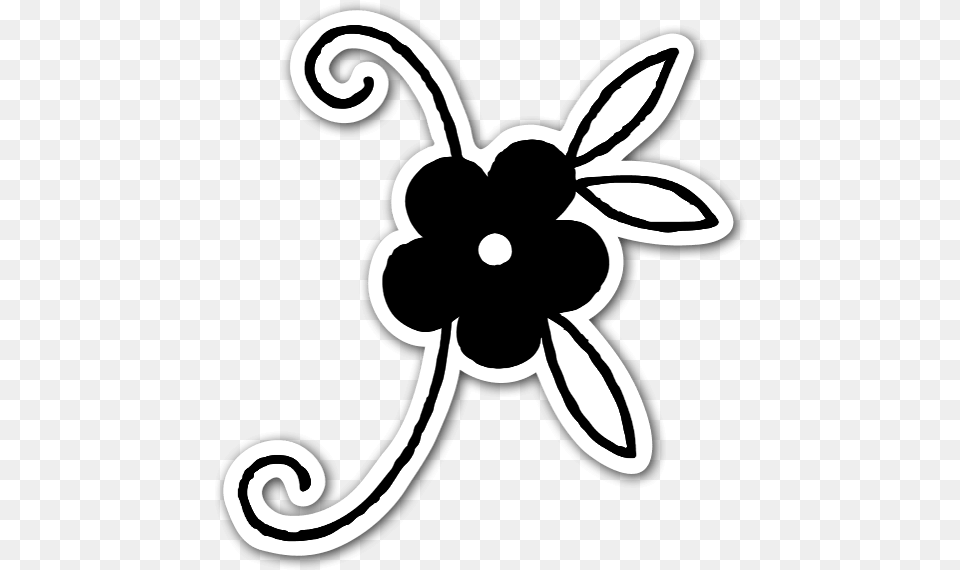 Black Flower Stickerapp Clip Art, Stencil, Pattern, Floral Design, Graphics Free Png