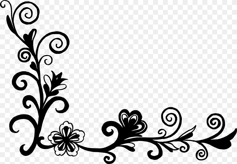 Black Flower Vector, Gray Free Png